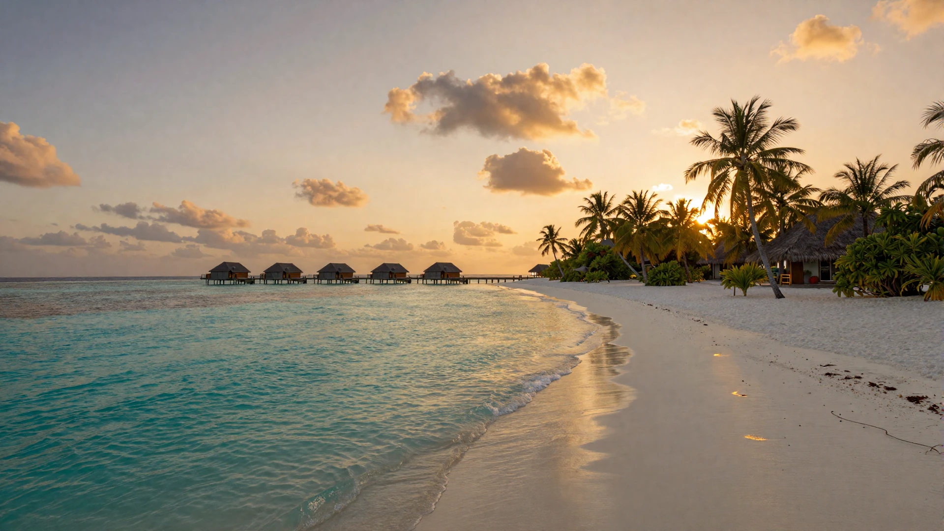 Maldives tropical island sunset with turquoise lagoon for Maldivian women dating