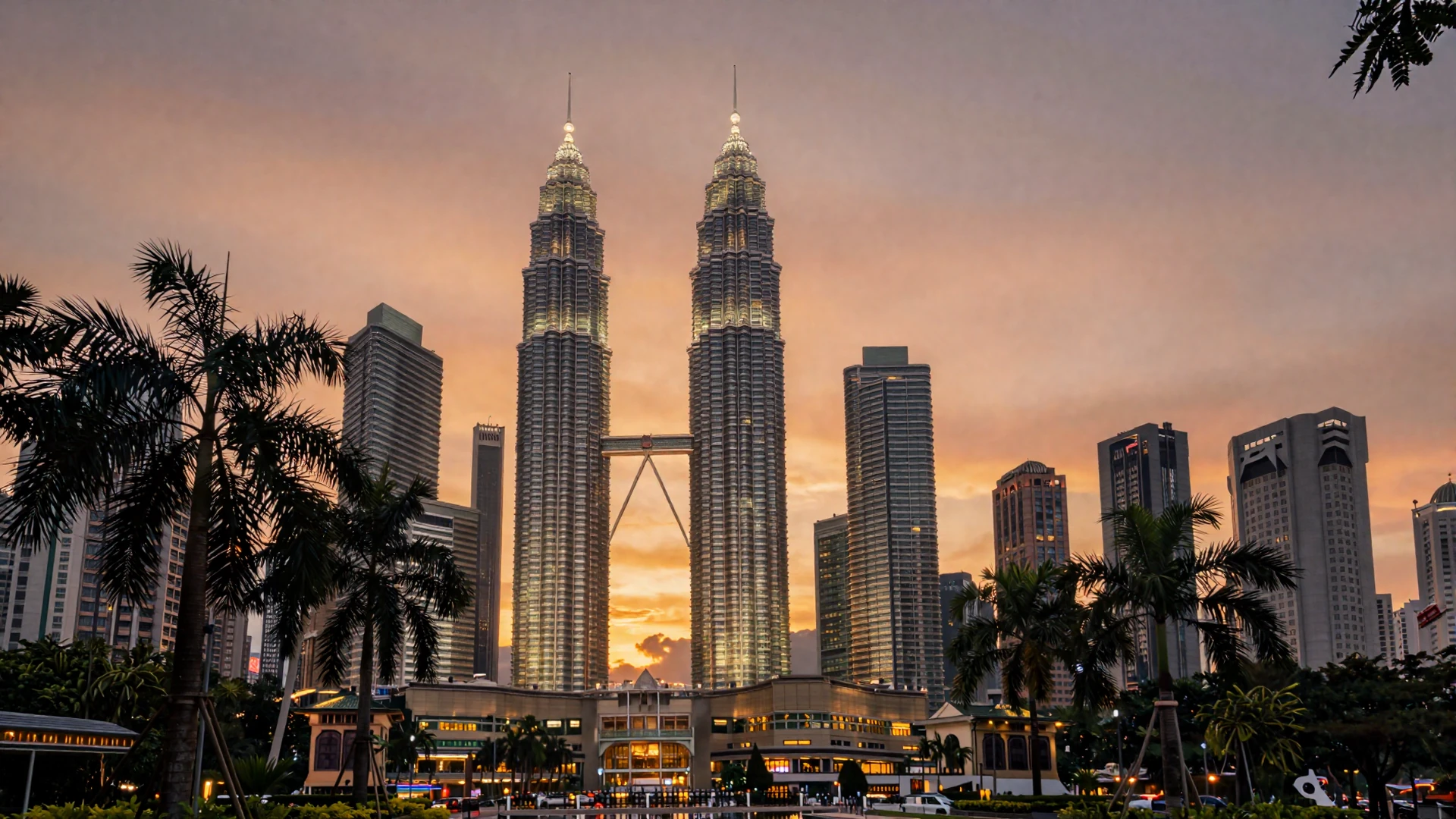 Kuala Lumpur skyline with Petronas Towers at golden hour for Malaysian women dating