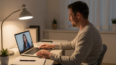 Long-distance relationship guide with video call between American man and Vietnamese woman