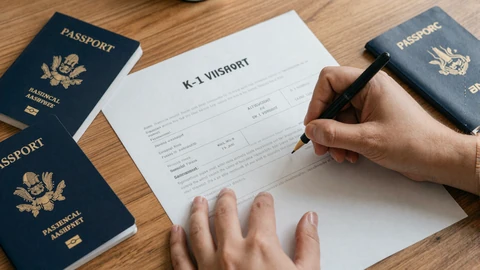 Couple reuniting at airport after K-1 fiancee visa approval