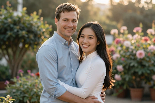 Michael and Linh, an American-Vietnamese couple who met on AsianWomenLove