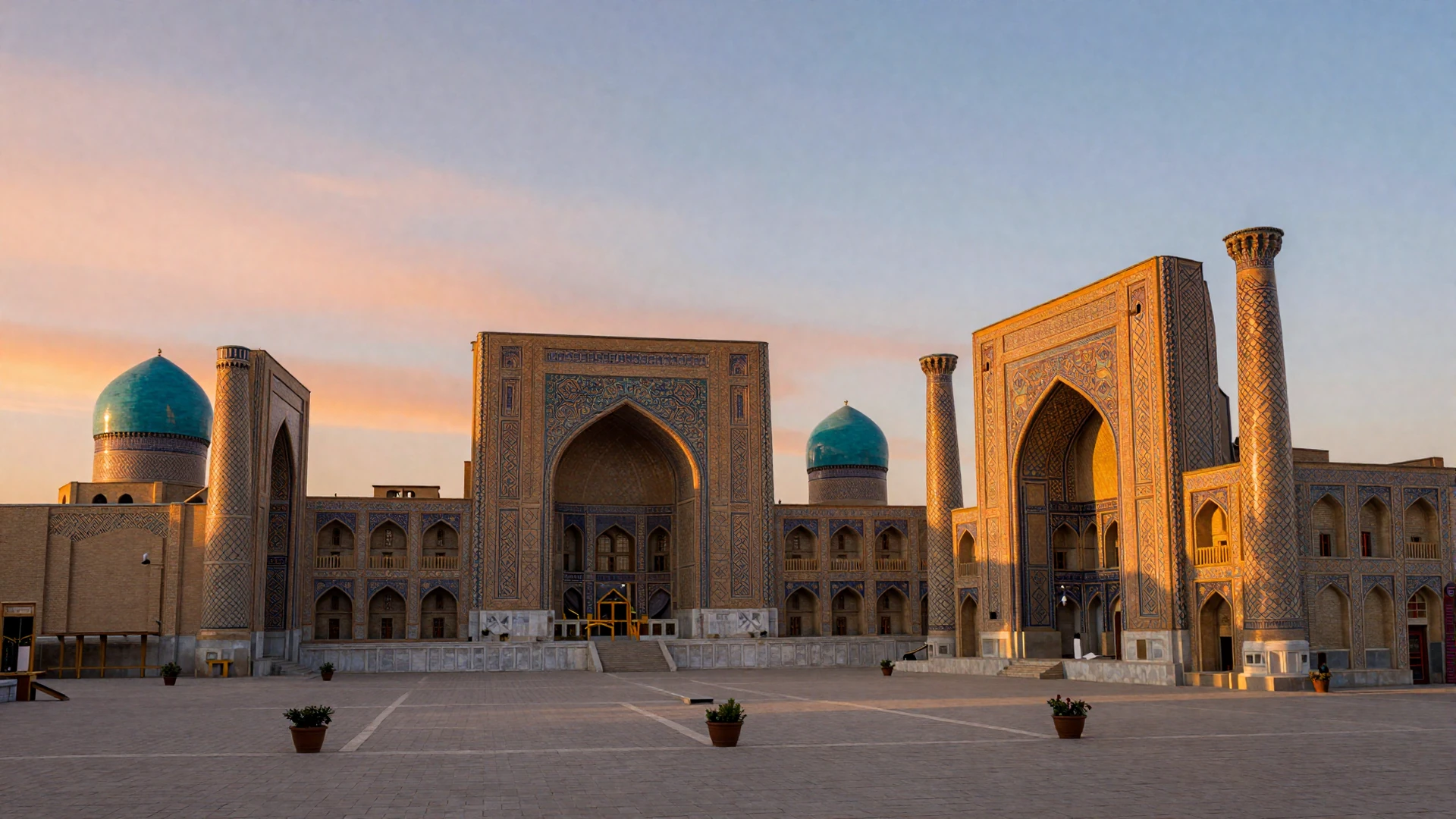 Registan Square in Samarkand Uzbekistan at sunset for Uzbek women dating
