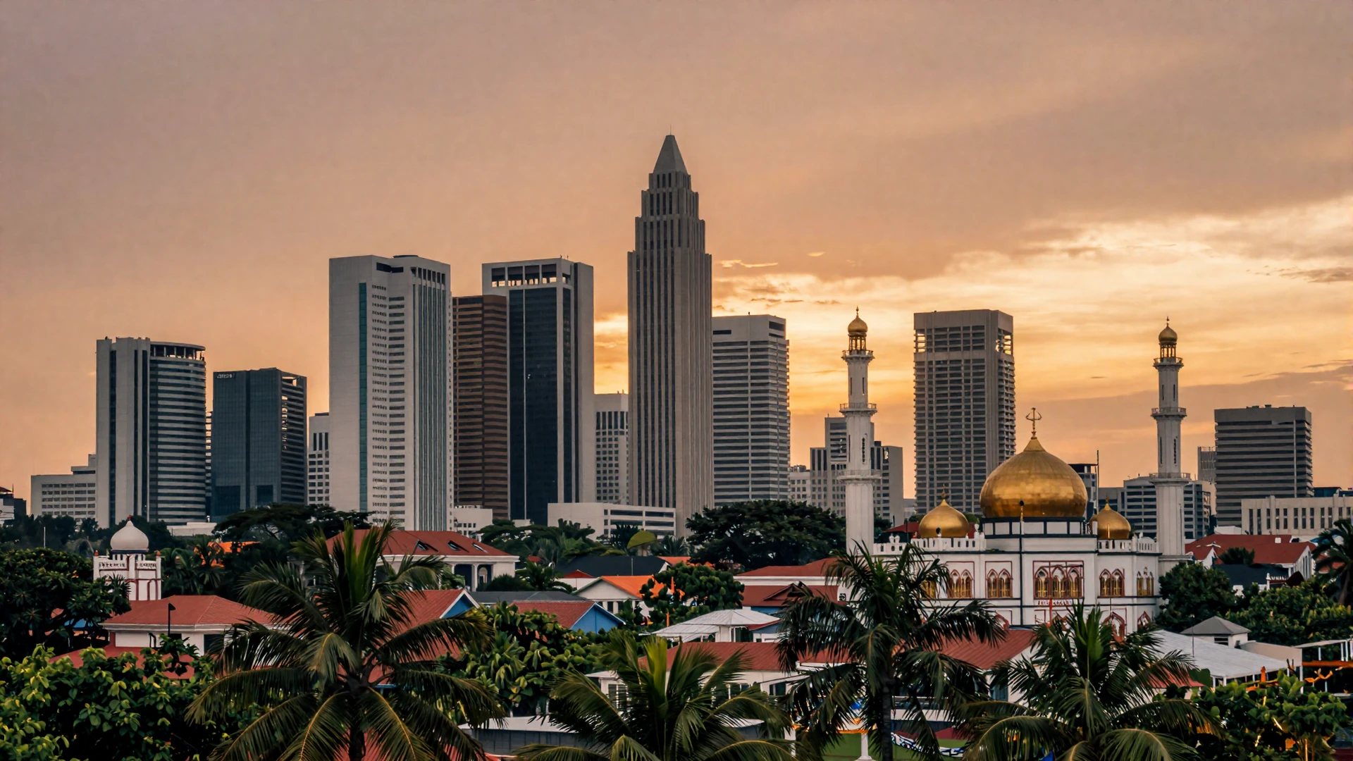 Jakarta Indonesia skyline at sunset for Indonesian women dating